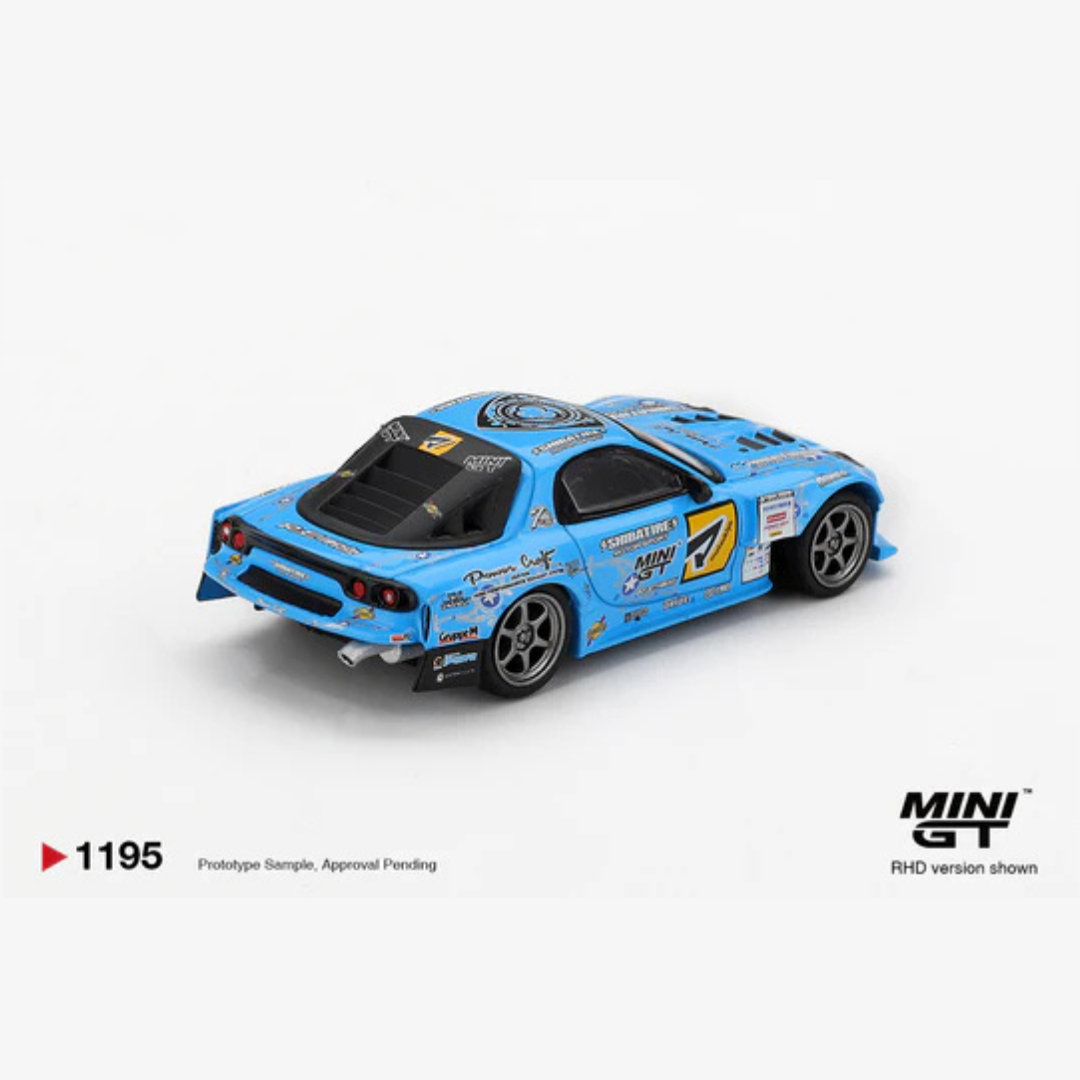 Mini GT Mazda RX-7 RE-Amemiya 2025 D1GP Light Blue #7 - MGT01195 - Box Version