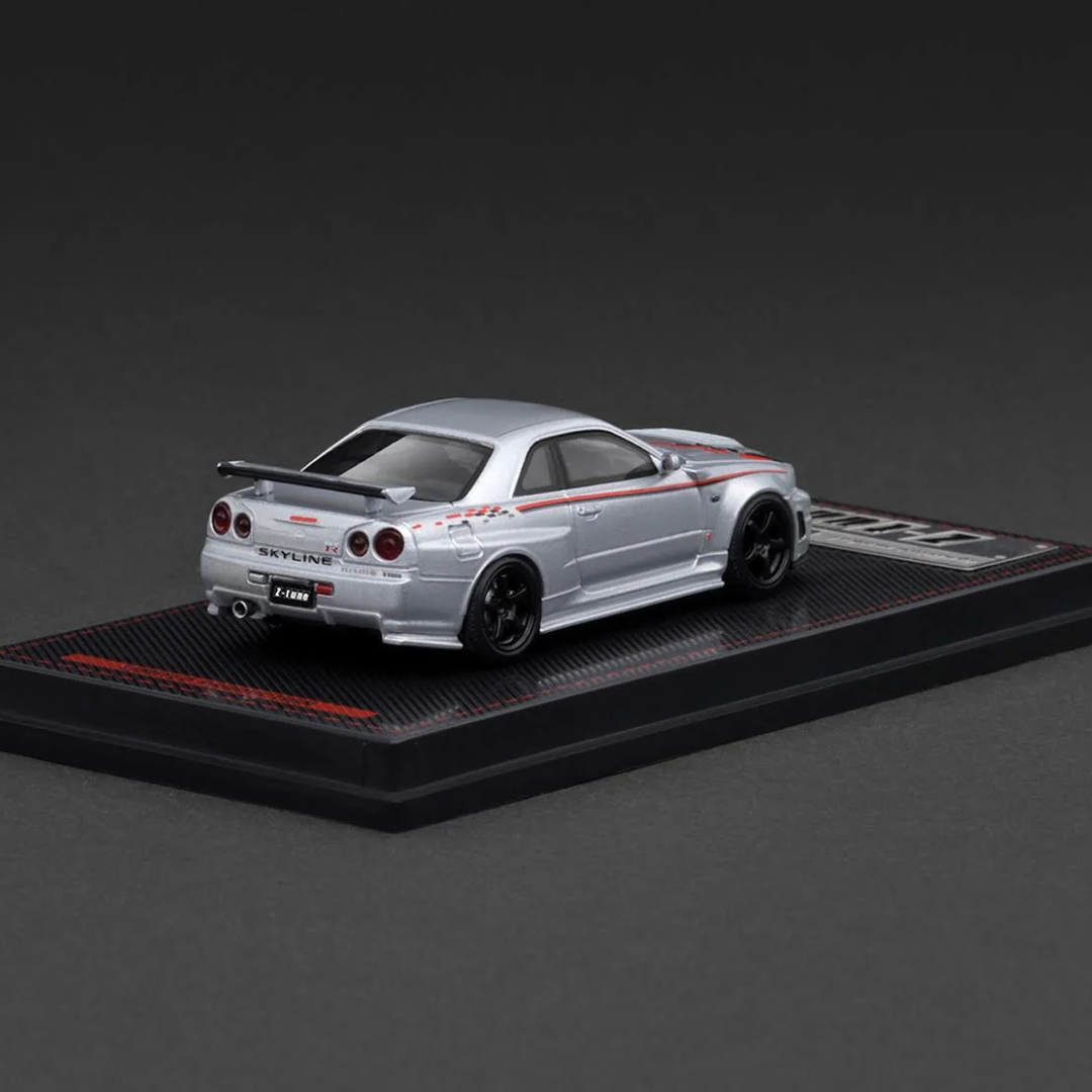 Ignition Model 1:64 Nissan Nismo R34 GT-R Z-Tune Silver Diecast Model Car – IG3840