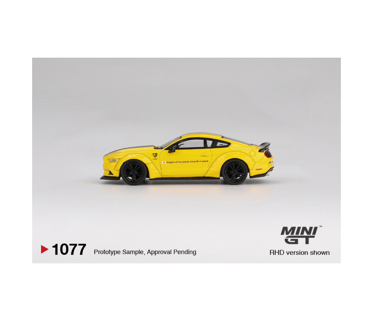 MINI GT LB-WORKS Ford Mustang Triple Yellow RHD 1:64 Scale Diecast Metal Toy Car #1077