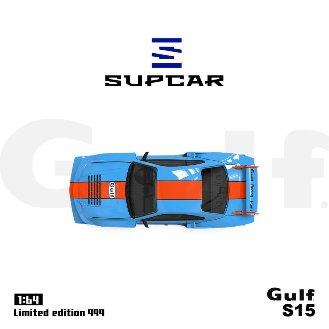 SUPCAR 1:64 Nissan Silvia S15 Gulf Racing Livery Diecast Model Car – SC64040 Limited Edition 999 Pcs