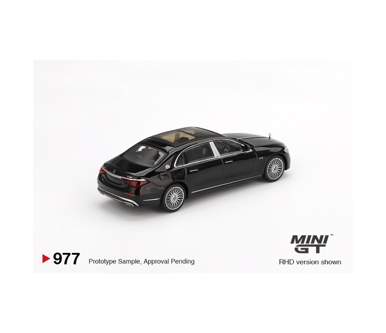 MINI GT Mercedes-Maybach S 680 Black RHD 1:64 Scale Diecast Metal Toy Car #977