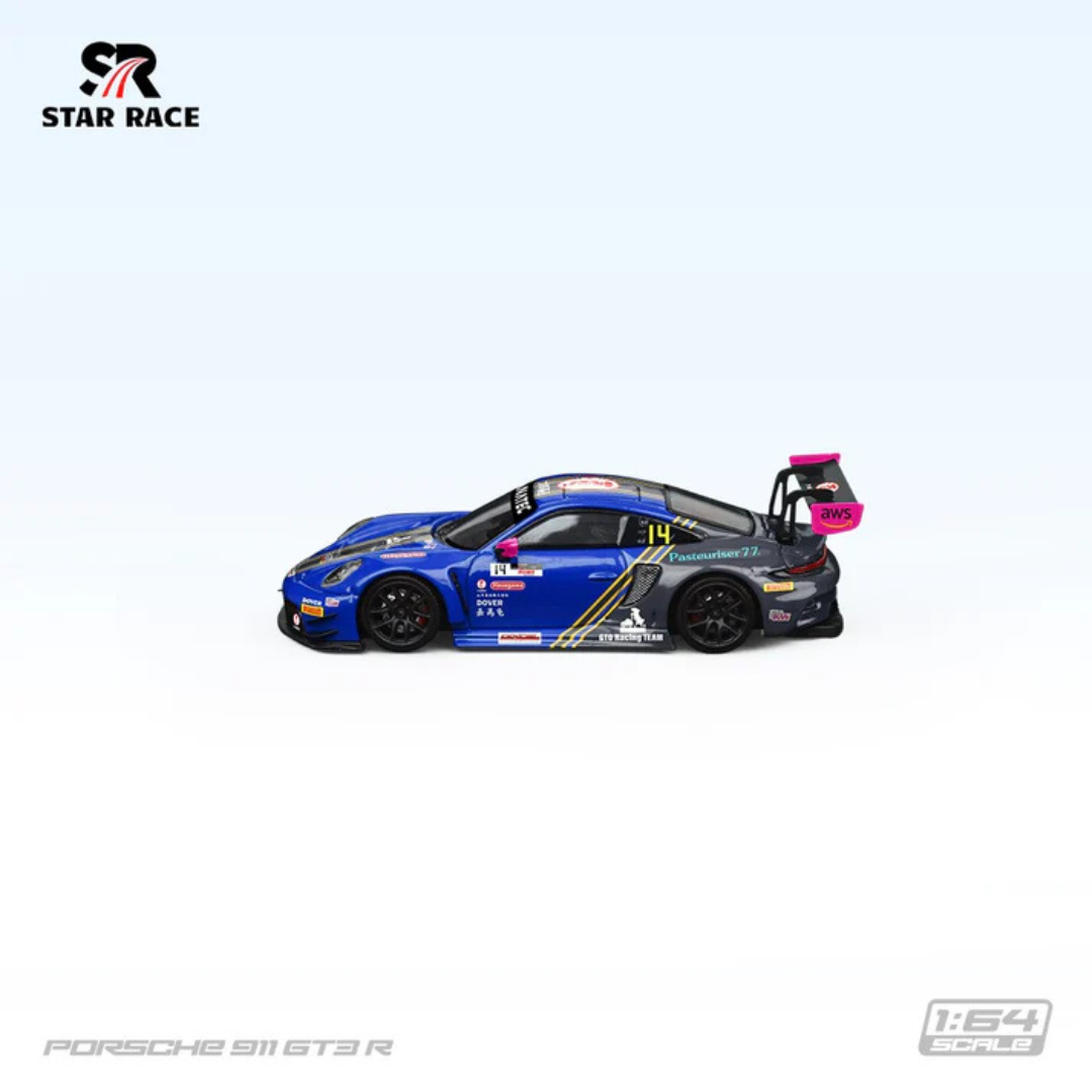 Star Race Porsche 911 GT3 R #14 GT6 Racing Blue/Black 1:64 Diecast Motorsport Car - SR64038
