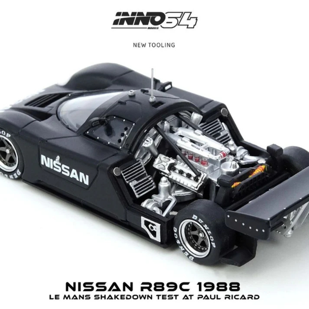 INNO64 Nissan R89C Le Mans Shakedown Test Paul Ricard 1988 Matte Black 1:64 Diecast Racing Car - IN64-R89C-LMT1988