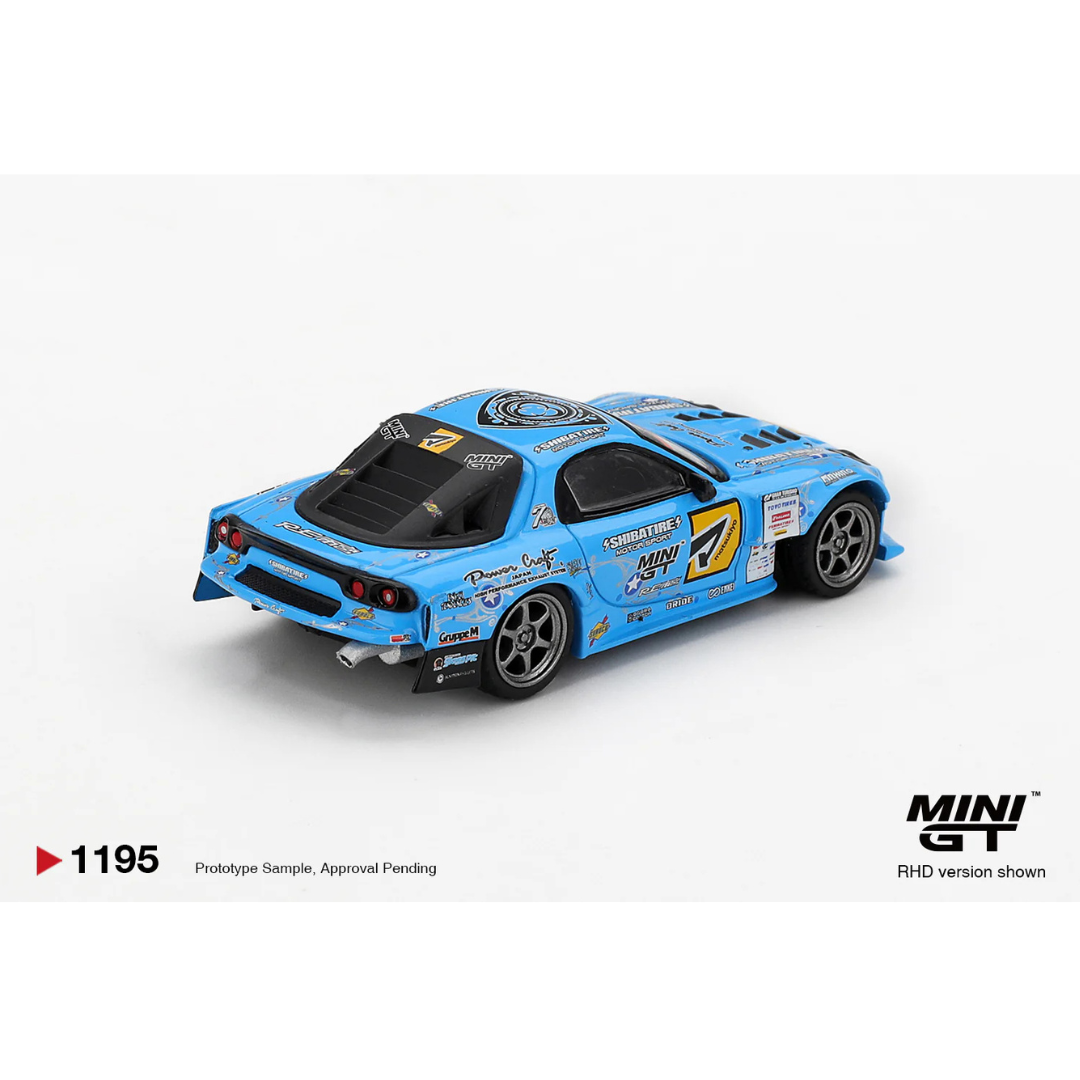 Mini GT Mazda RX-7 RE-Amemiya 2025 D1GP Light Blue #7 - MGT01195-BL Blister Version