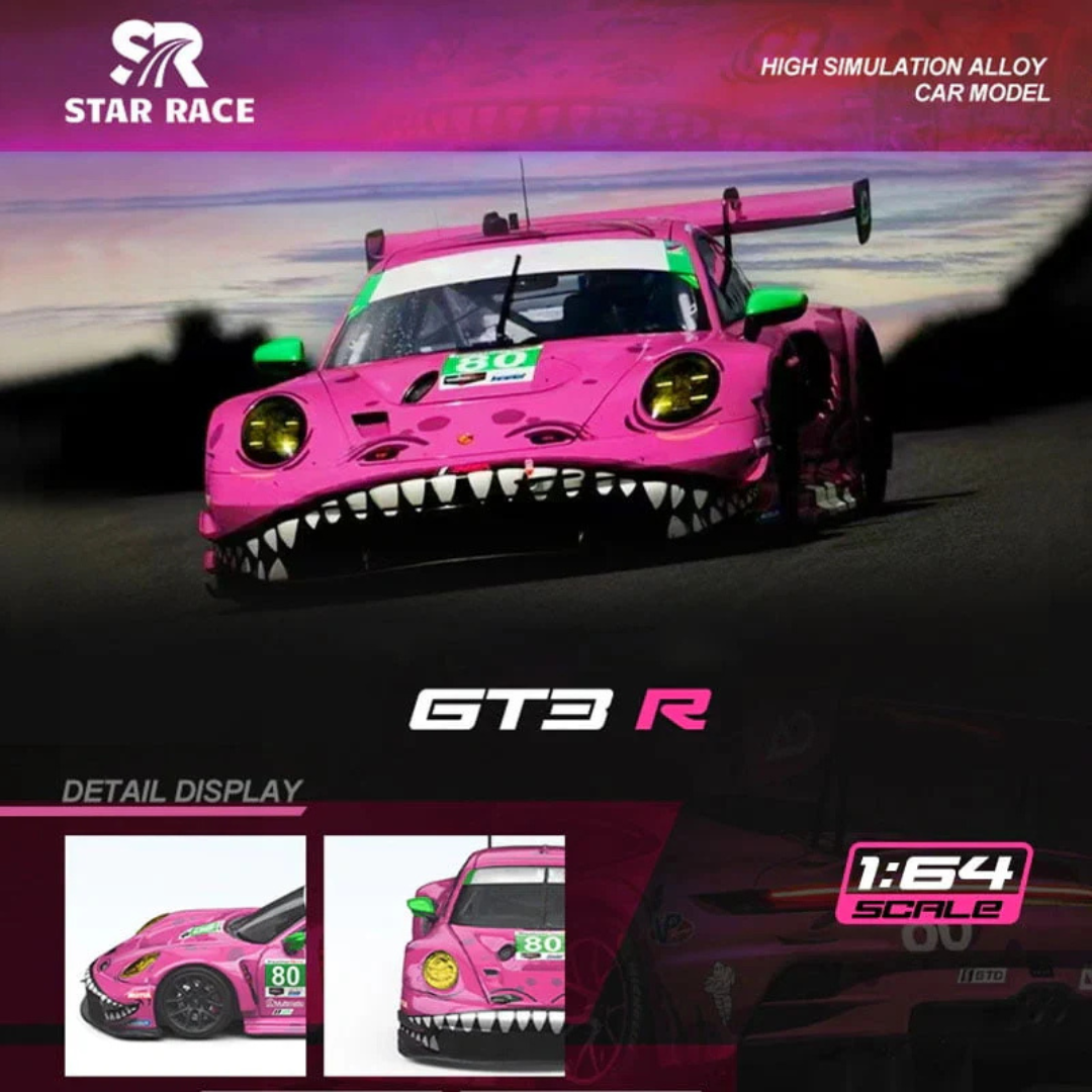 Star Race Porsche 911 GT3 R "Roxy" Pink Shark Livery #80 Limited Edition -SR64003