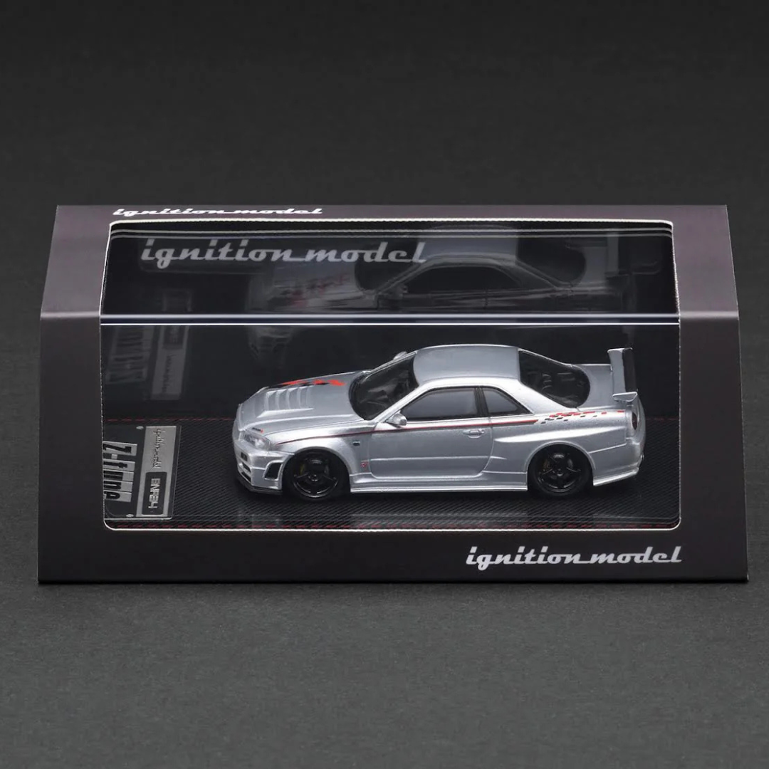 Ignition Model 1:64 Nissan Nismo R34 GT-R Z-Tune Silver Diecast Model Car – IG3840