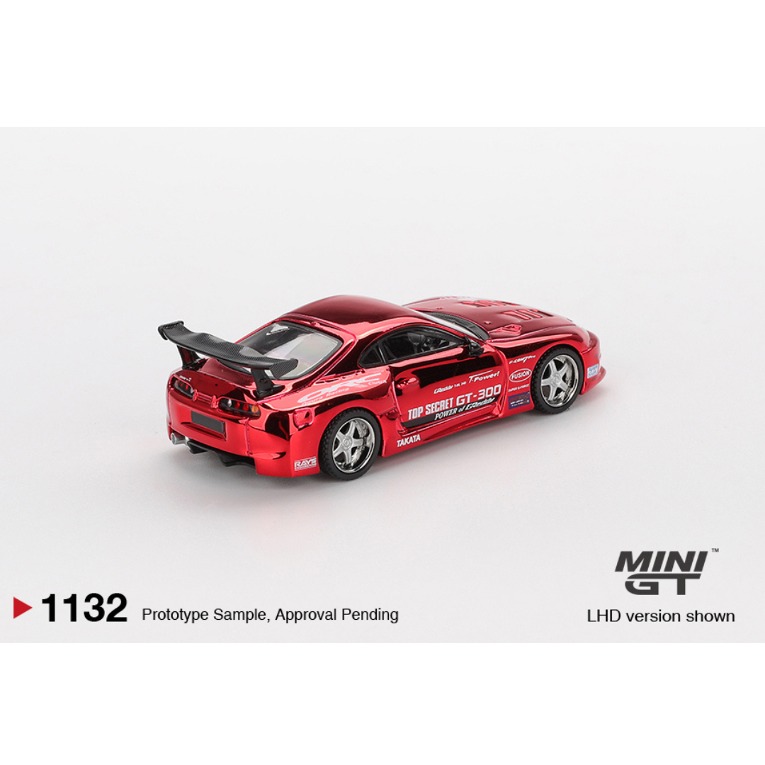 Mini GT Toyota Supra A80 Top Secret GT-300 Red Chrome - MGT01132-BL - Blister Version