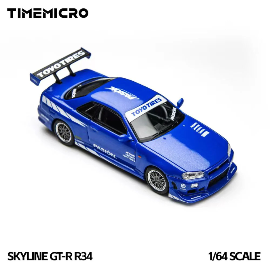 TimeMicro Nissan Skyline GT-R R34 C-West Pasión Blue - TM800507
