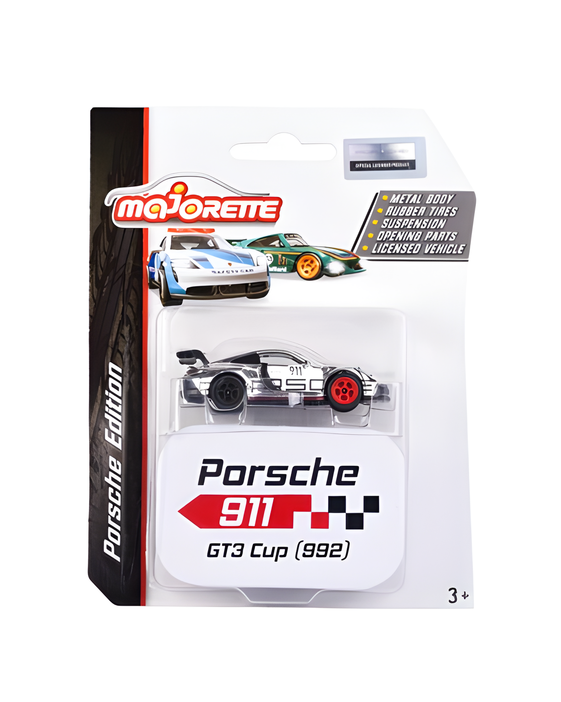 Majorette Porsche 911 GT3 Cup (992) 1:64 Scale Diecast Metal Racing Car – Porsche Edition