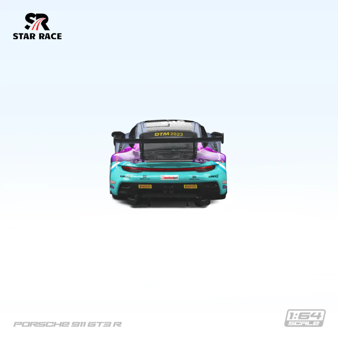 Star Race Porsche 911 GT3 R #9 "Sim to DTM" Purple/Teal 1:64 Diecast Motorsport Car - SR64022
