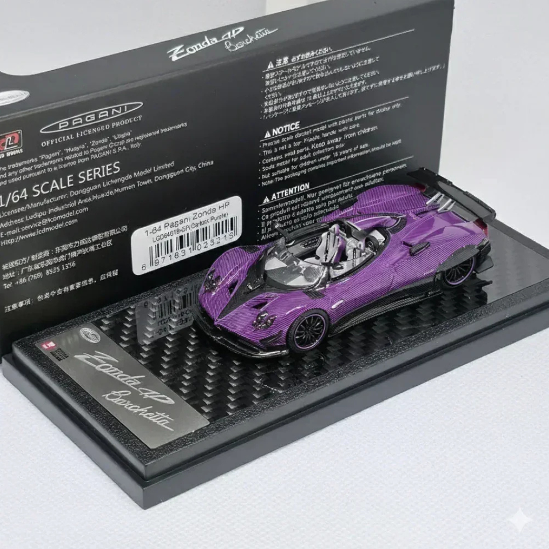 LCD Models Pagani Zonda HP Barchetta Carbon Purple Hypercar -LCD64018-CP