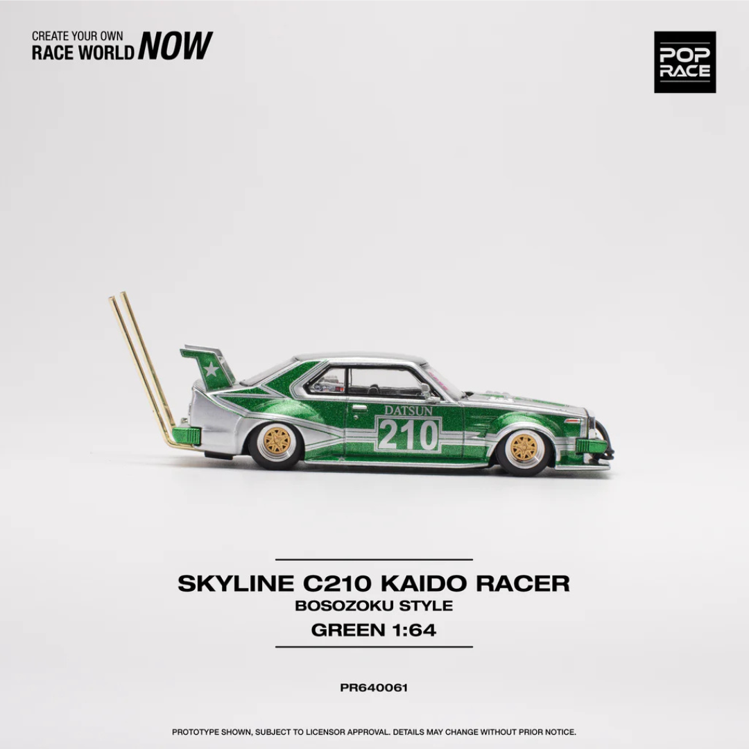 Pop Race Skyline C210 Kaido Racer Bosozoku Style Green – PR64S9-05 (PR640061)
