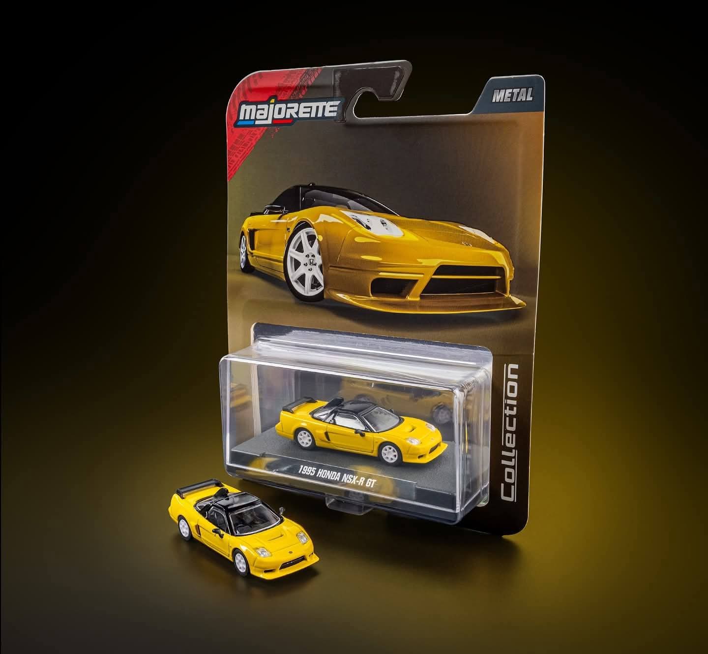 Majorette 1995 Honda NSX-R GT Diecast Metal Toy Car (1:64 Scale | Premium Collector Edition | Yellow)