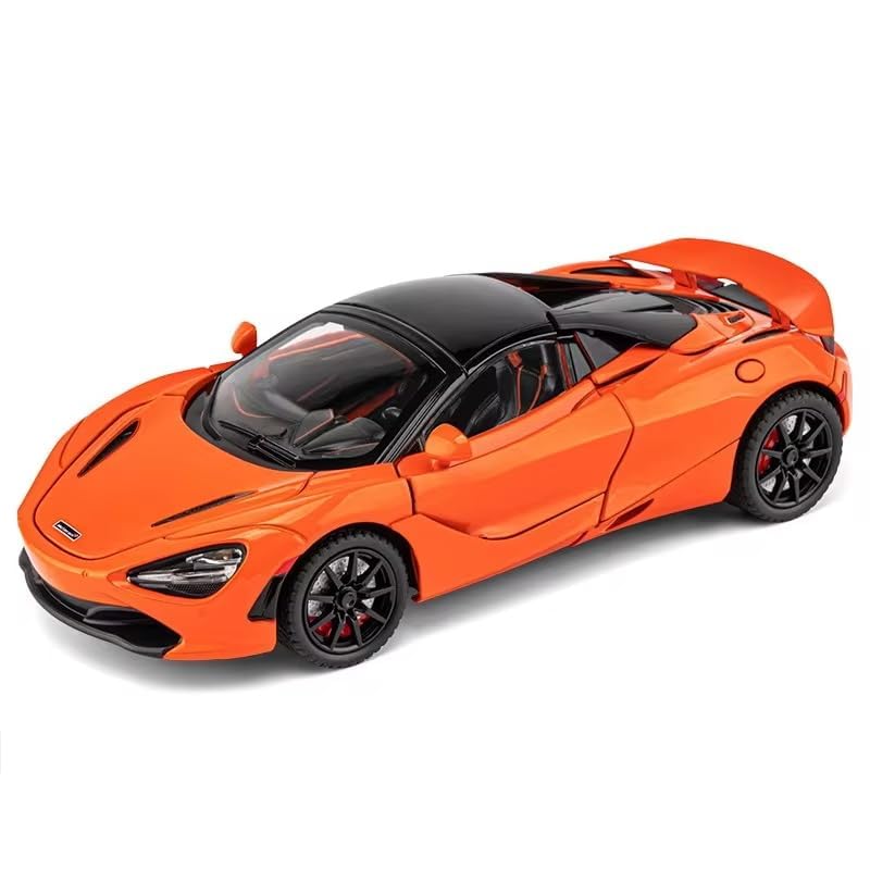 Premium McLaren 720S 1:24 Scale Diecast Metal Toy Car Model with Opening Doors (Orange)
