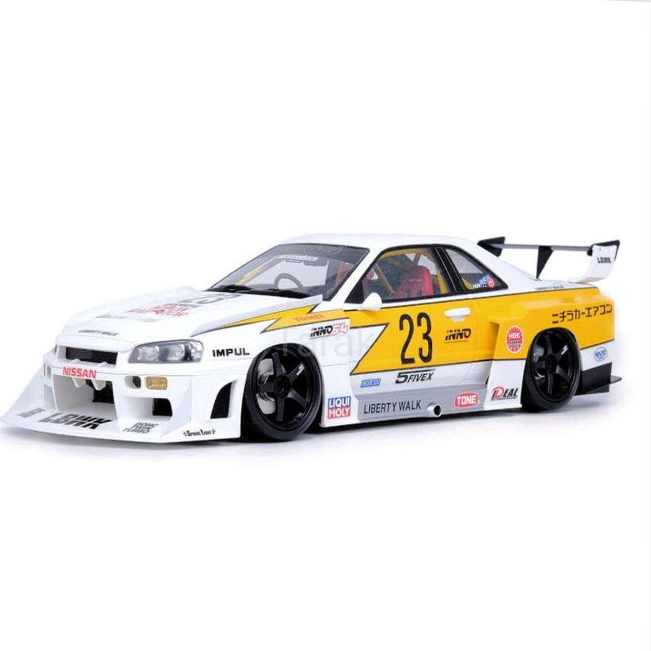 Nissan Skyline R34 Diecast Car 1:24 Scale – Metal Racing Model Toy with Opening Parts & Lights