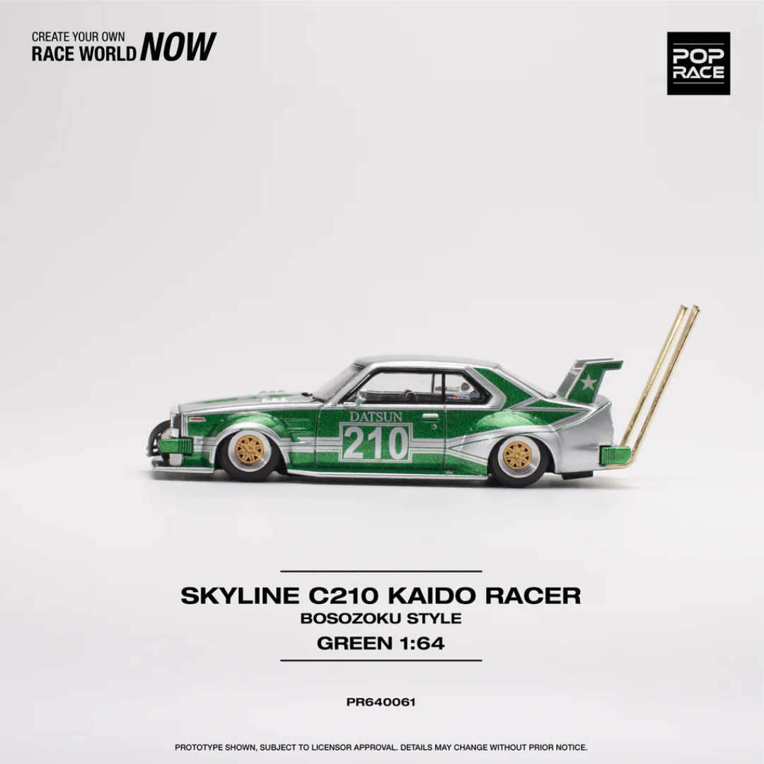 Pop Race Skyline C210 Kaido Racer Bosozoku Style Green – PR64S9-05 (PR640061)
