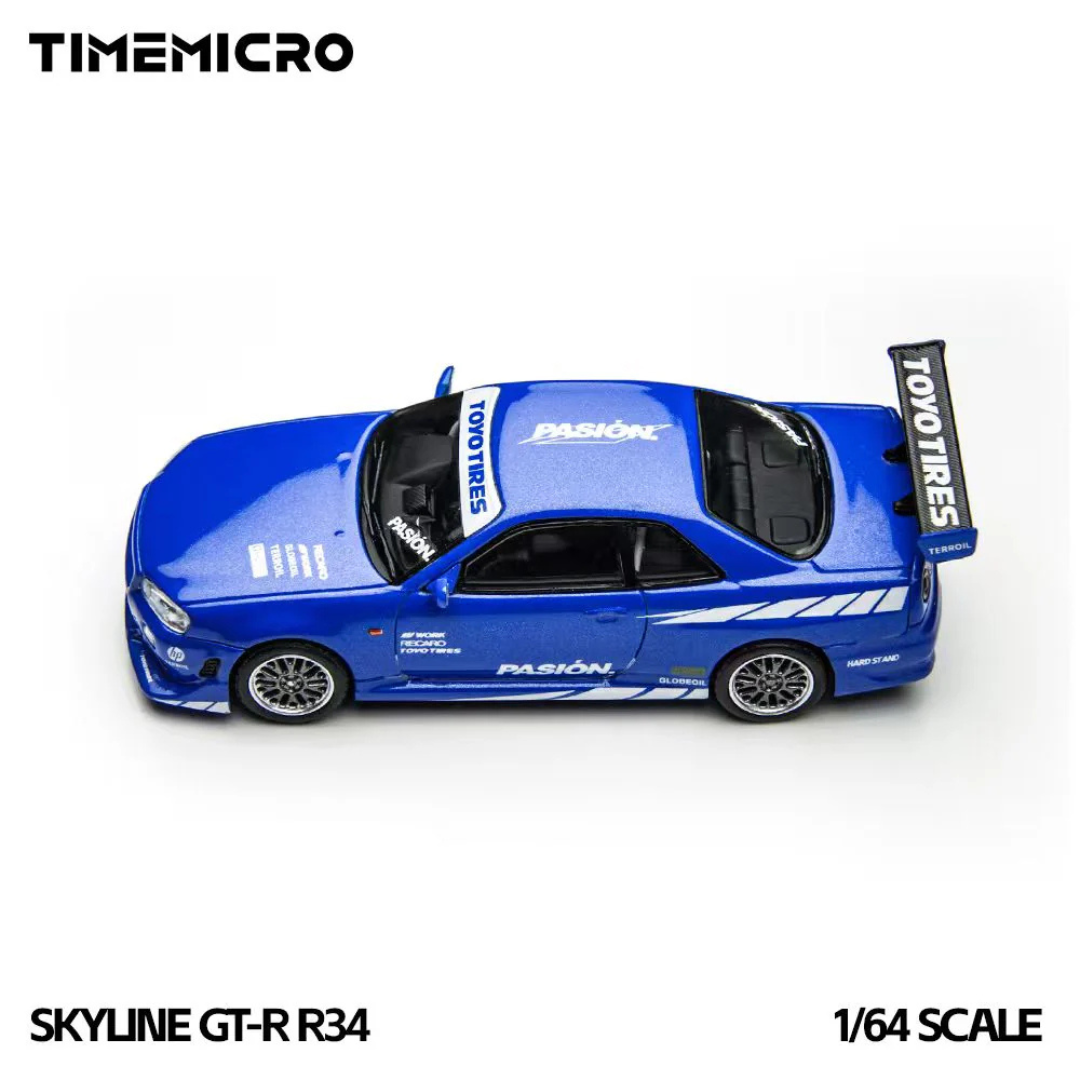 TimeMicro Nissan Skyline GT-R R34 C-West Pasión Blue - TM800507