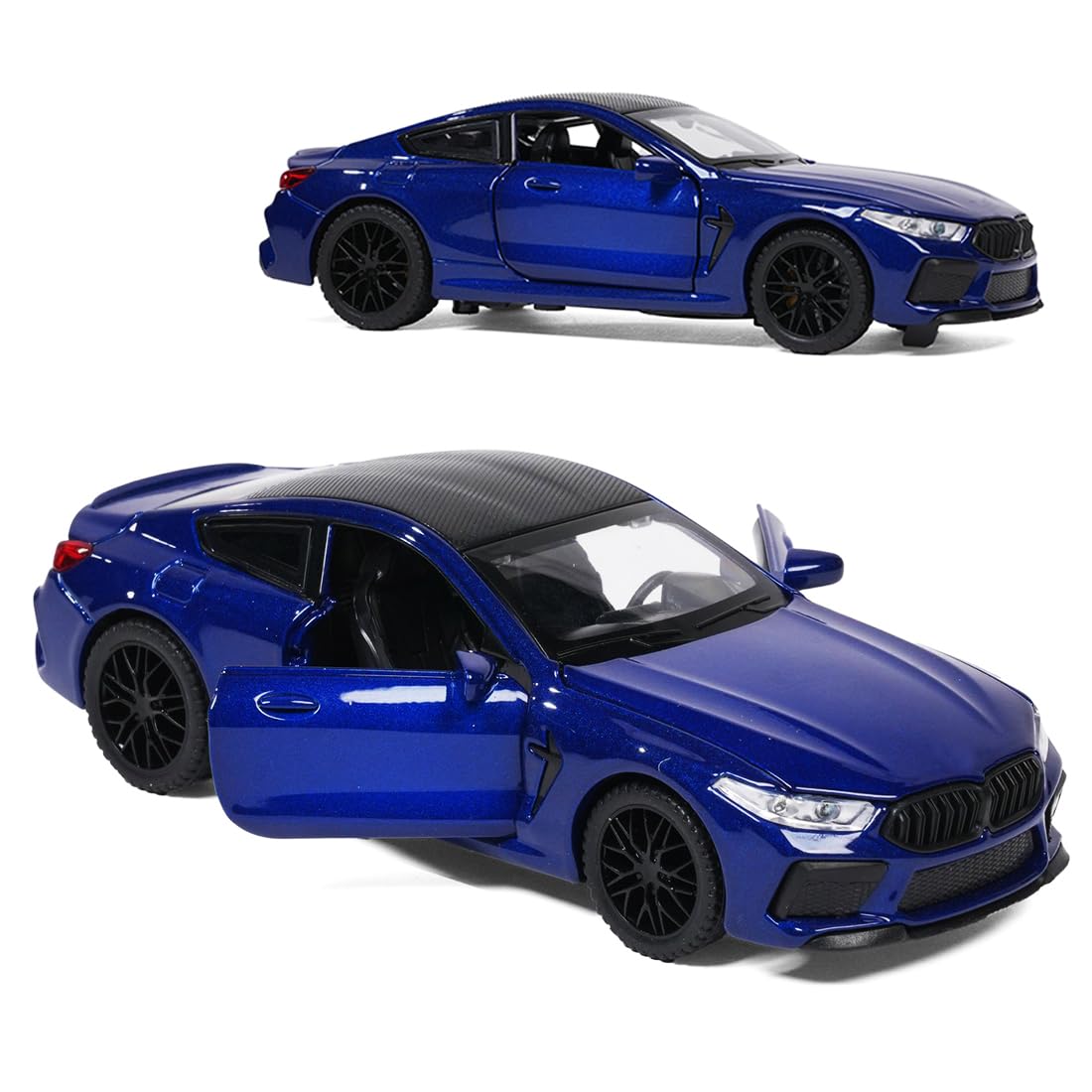 Premium BMW M8 Coupe 1:36 Scale Diecast Metal Toy Car with Lights, Sound & Pull-Back Action