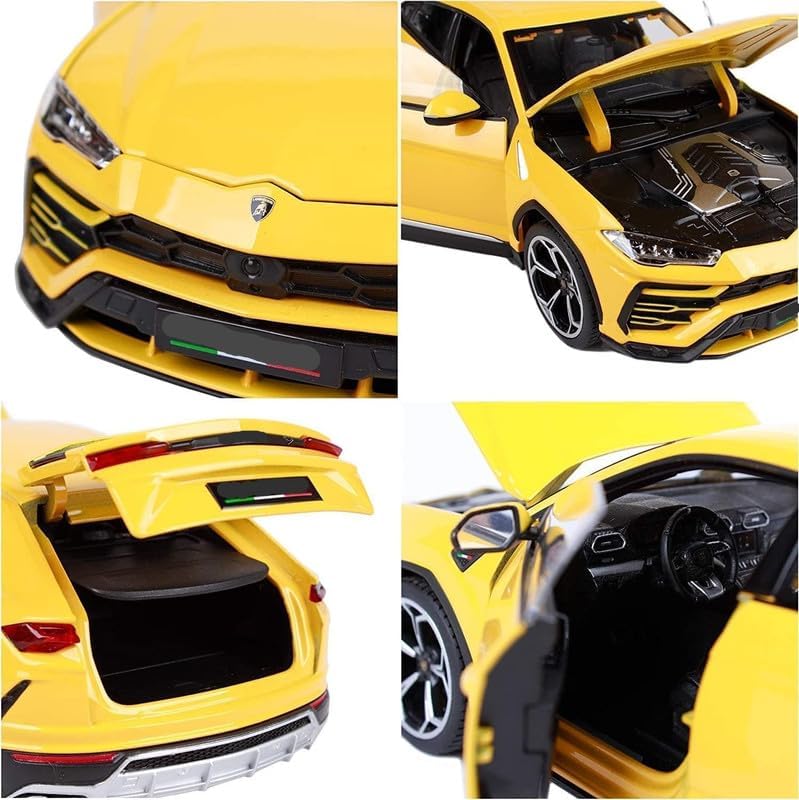 Lamborghini Urus 1:24 Scale Diecast Metal Toy Car – Yellow Luxury SUV Model with Detailing