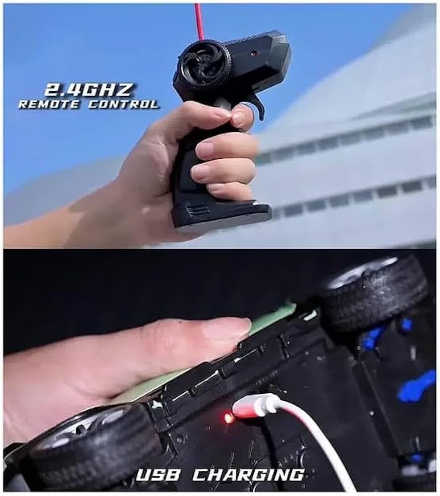 Land Rover Defender 1:16 RC SUV Car – Remote Control Car with Light Spray, Opening Trunk, USB Charging, 4-Channel R/C Model (Blue)