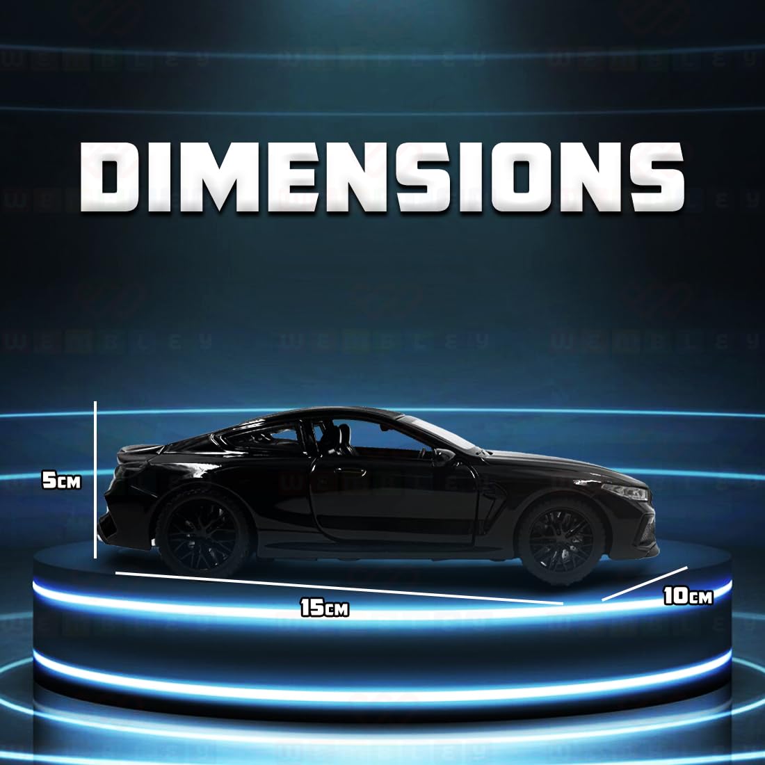 Premium BMW M8 Coupe Diecast Model Car – 1:32 Scale Metal Toy Car with Lights, Sound & Opening Doors