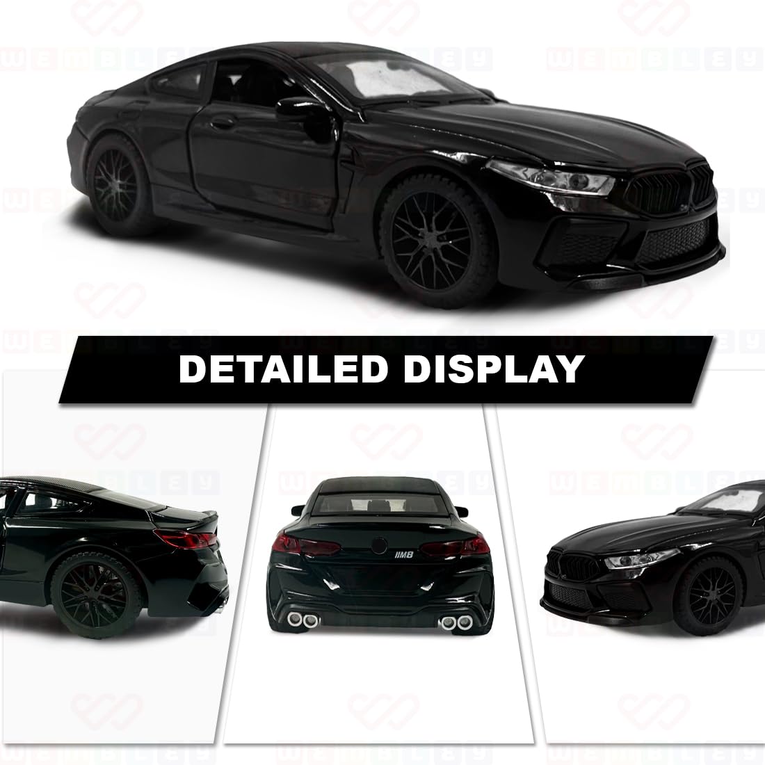 Premium BMW M8 Coupe Diecast Model Car – 1:32 Scale Metal Toy Car with Lights, Sound & Opening Doors