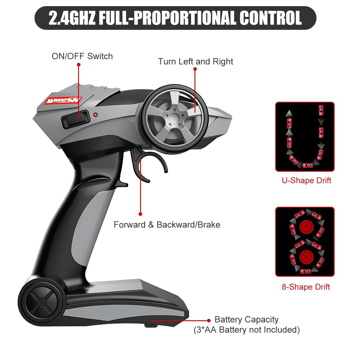 1:16 Retro Drift RC Car – High-Speed 4WD Remote Control Racing Car with LED Lights, Rechargeable Battery & Drift Tires (Premium Metal-Feel Body)