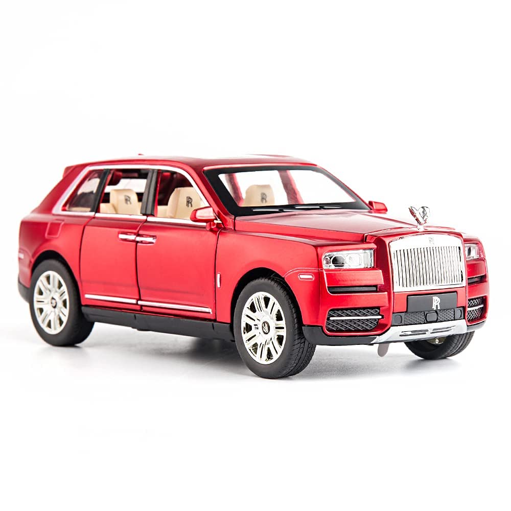 Premium Rolls-Royce Cullinan 1:24 Scale Diecast Metal Toy Car Model with Opening Doors (Red)