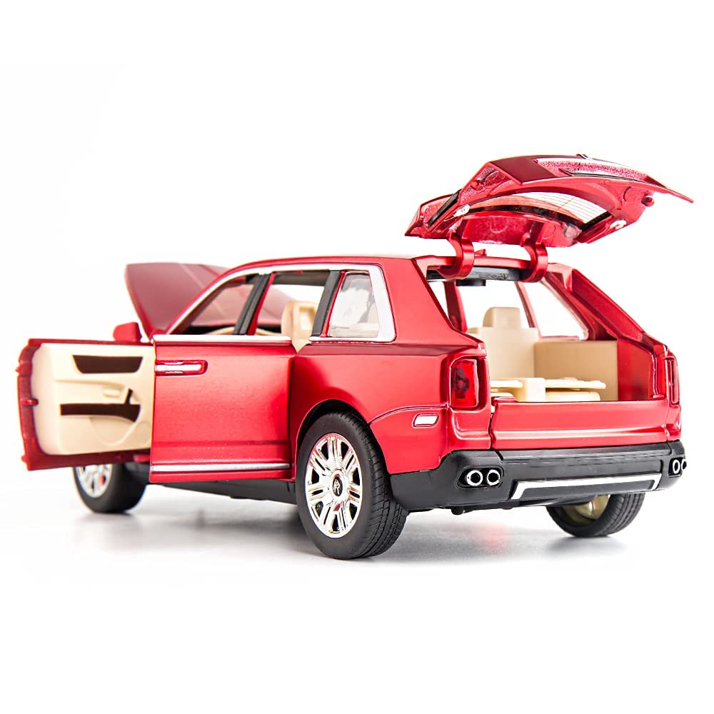 Premium Rolls-Royce Cullinan 1:24 Scale Diecast Metal Toy Car Model with Opening Doors (Red)