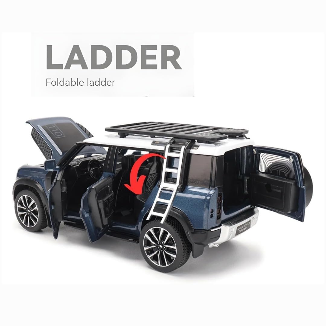 Land Rover Defender 1:32 Scale Premium Metal Diecast SUV Toy Car Model with Opening Doors, Lights & Sound