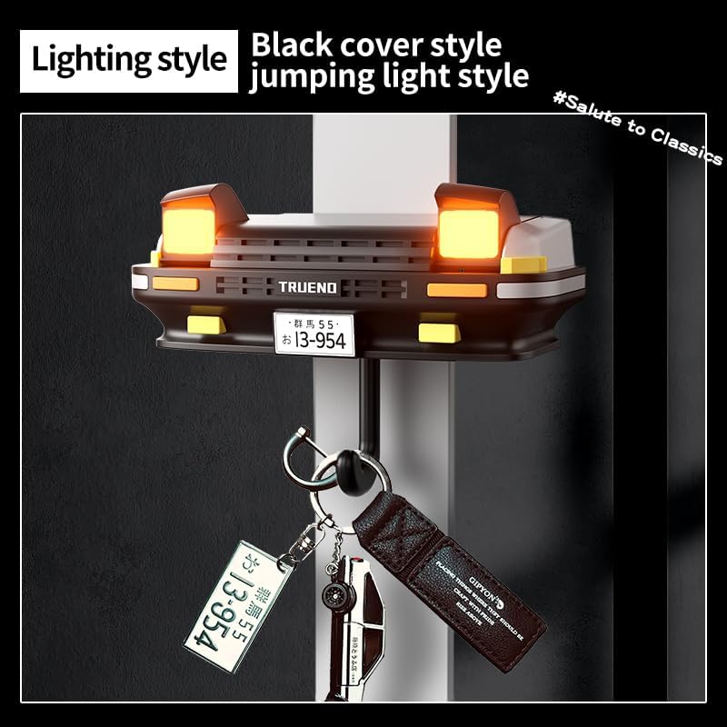 Trueno AE86 Car Design Wall Mounted Key Holder with LED Lights – Premium ABS Plastic Decorative Holder