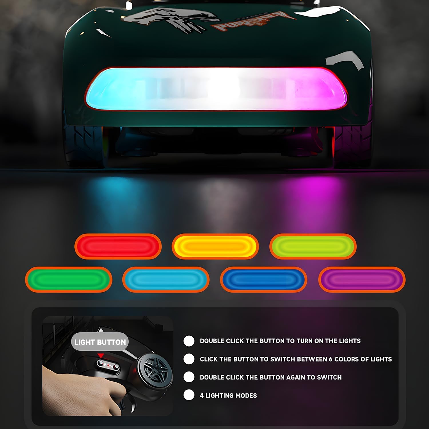 Mini RC Drift Car 1:64 Scale Rechargeable Metal Body Toy Car with Remote Control, LED Lights & Accessories