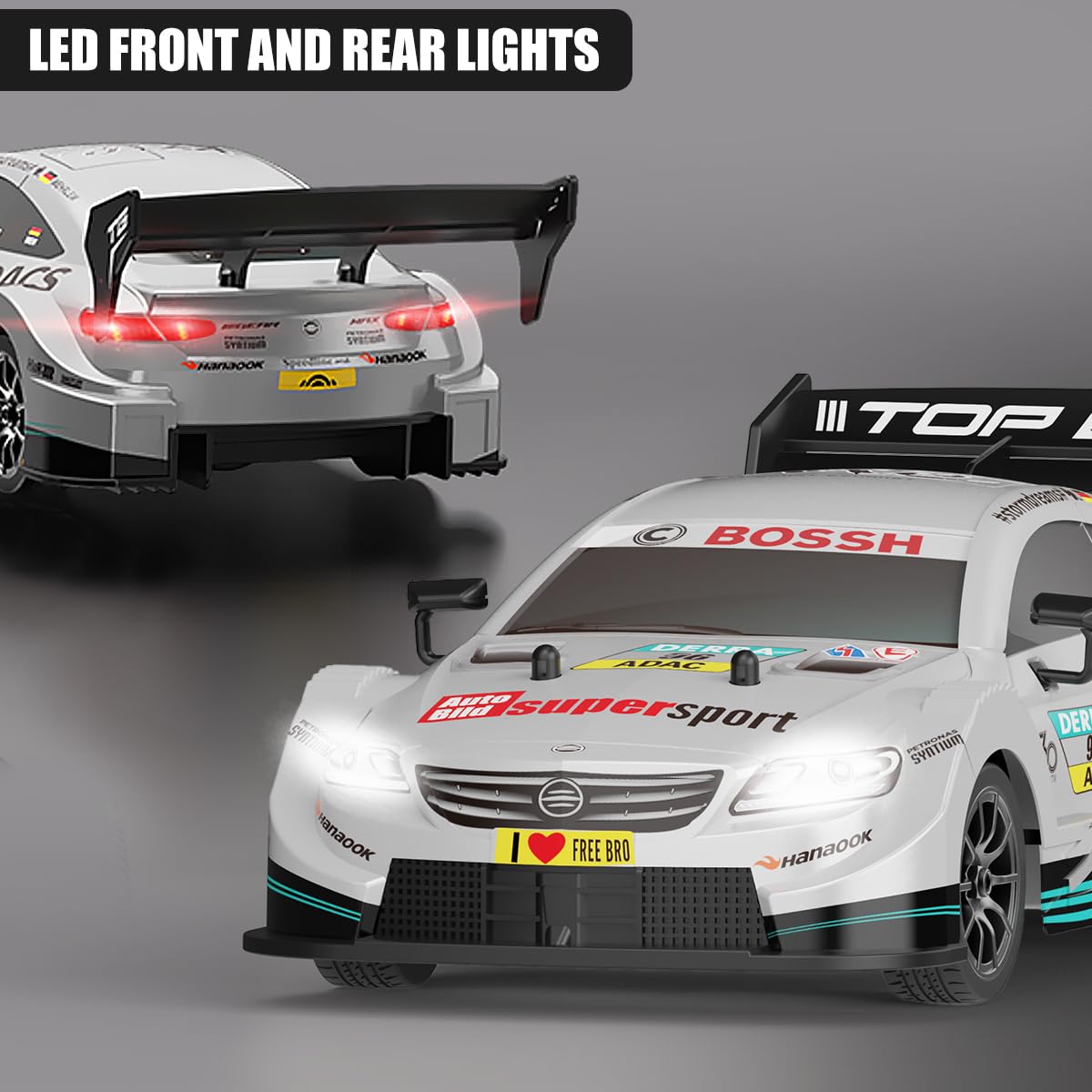 1:16 Scale High-Speed RC Drift Racing Car – VAKOS Edition | 30 km/h 4WD Remote Control Metal Toy Car for Kids & Collectors (Silver)