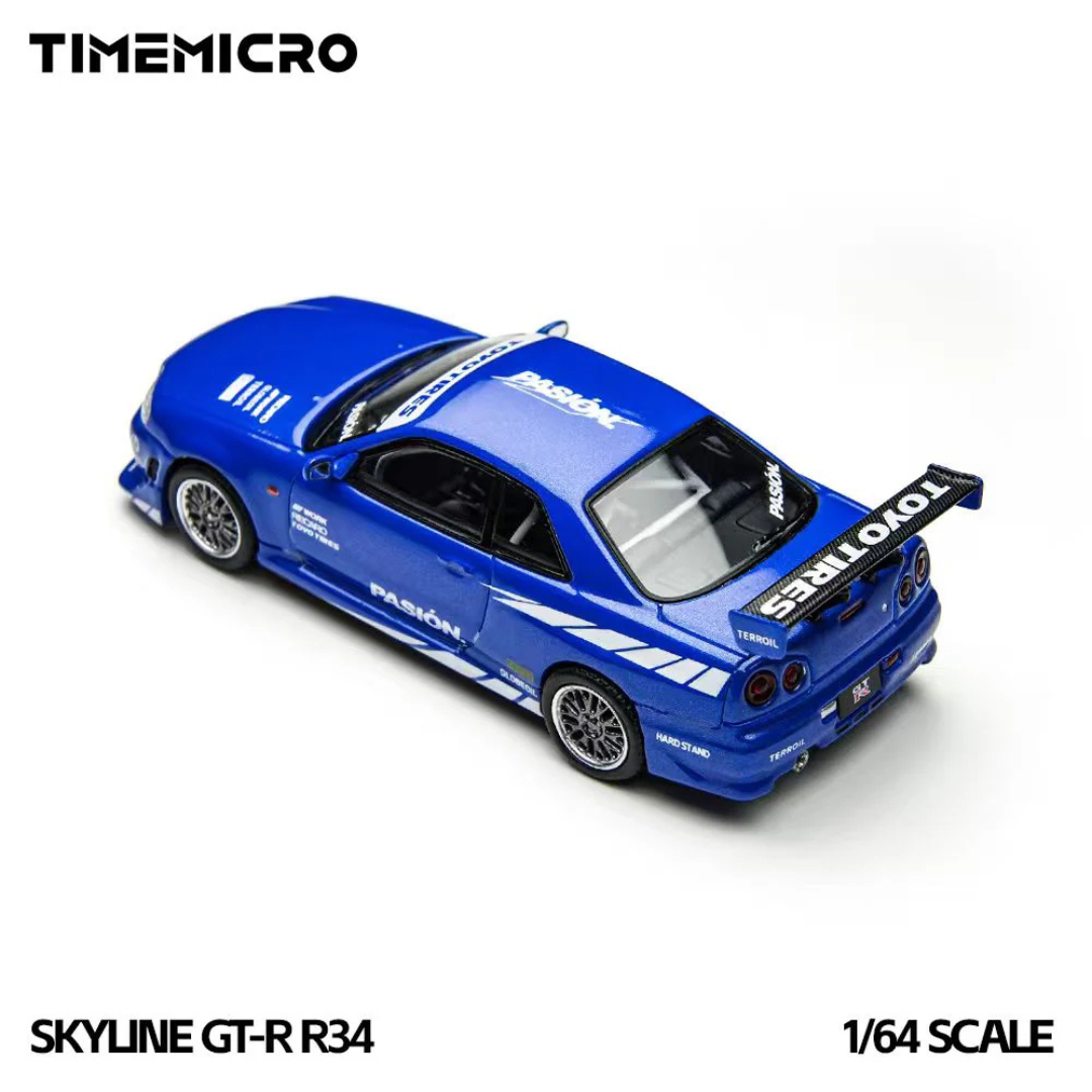 TimeMicro Nissan Skyline GT-R R34 C-West Pasión Blue - TM800507