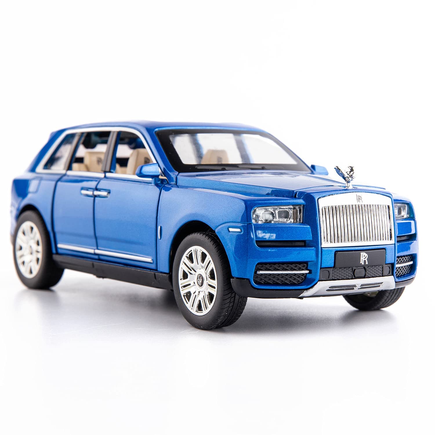 Premium Rolls-Royce Cullinan 1:24 Scale Diecast Metal Toy Car Model with Opening Doors (Blue)