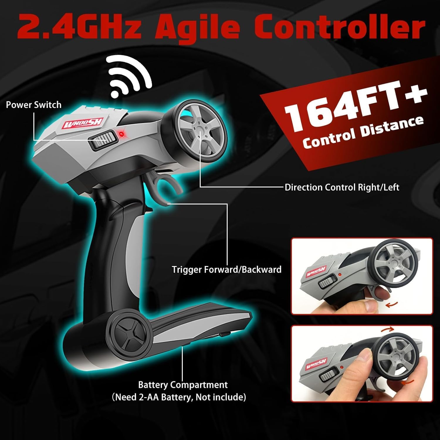 1:16 Scale High-Speed RC Drift Racing Car – VAKOS Edition | 30 km/h 4WD Remote Control Metal Toy Car for Kids & Collectors (Silver)