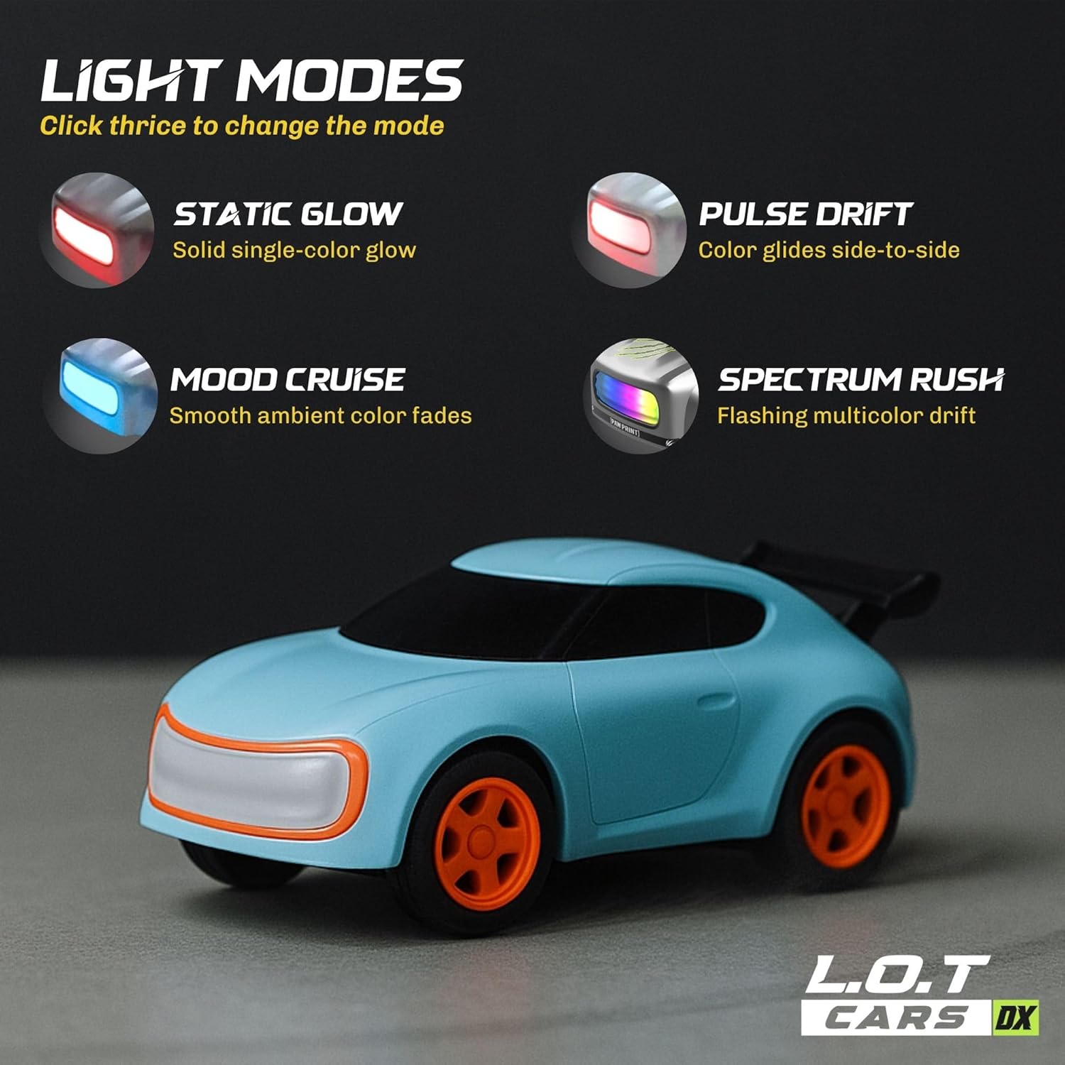 Mini RC Drift Car 1:64 Scale Rechargeable Metal Body Toy Car with Remote Control, LED Lights & Accessories