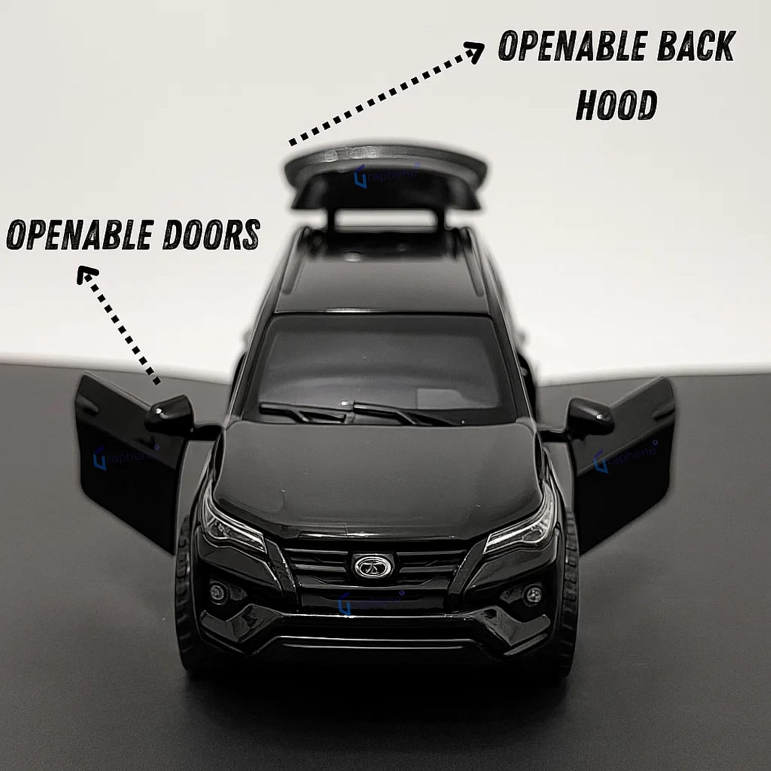 Toyota Fortuner 1:36 Scale Diecast Metal SUV Toy Car – Premium Black Collectible Model