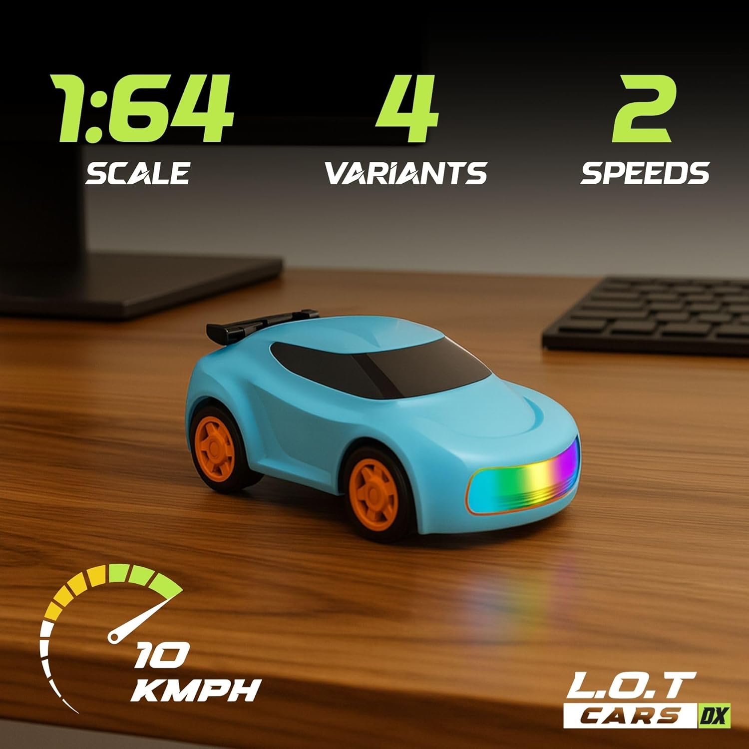 Mini RC Drift Car 1:64 Scale Rechargeable Metal Body Toy Car with Remote Control, LED Lights & Accessories