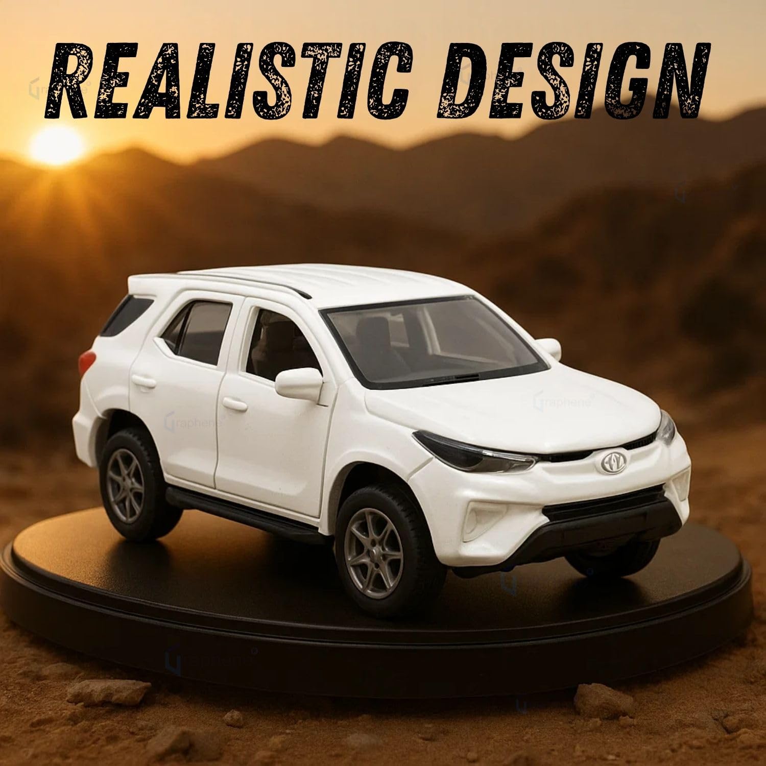 Toyota Fortuner 1:36 Scale Diecast Metal SUV Toy Car – White Premium Collectible Model