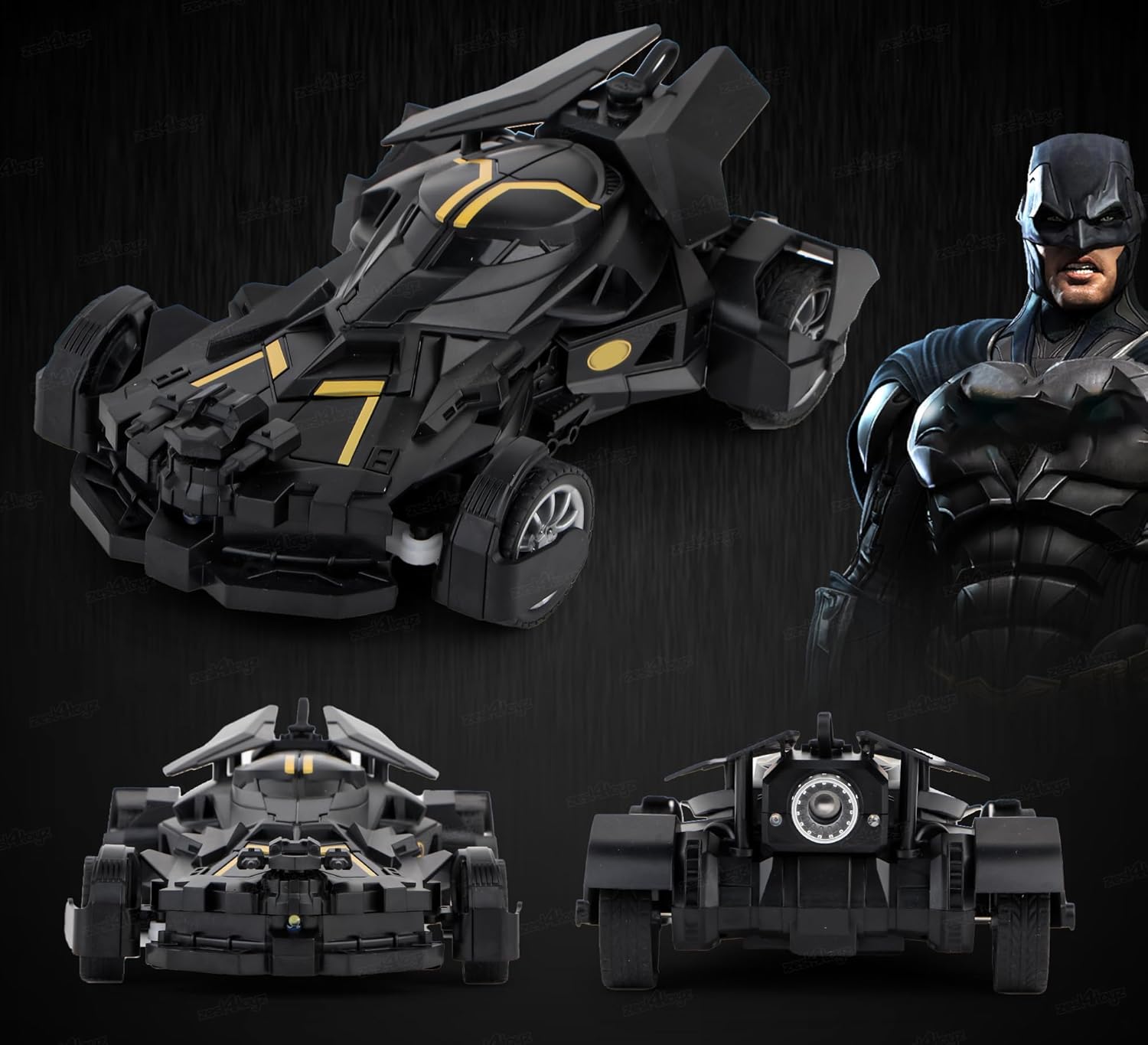 Batman RC Batmobile 1:20 Scale Remote Control Car with Mist Spray & LED Lights (Rechargeable)