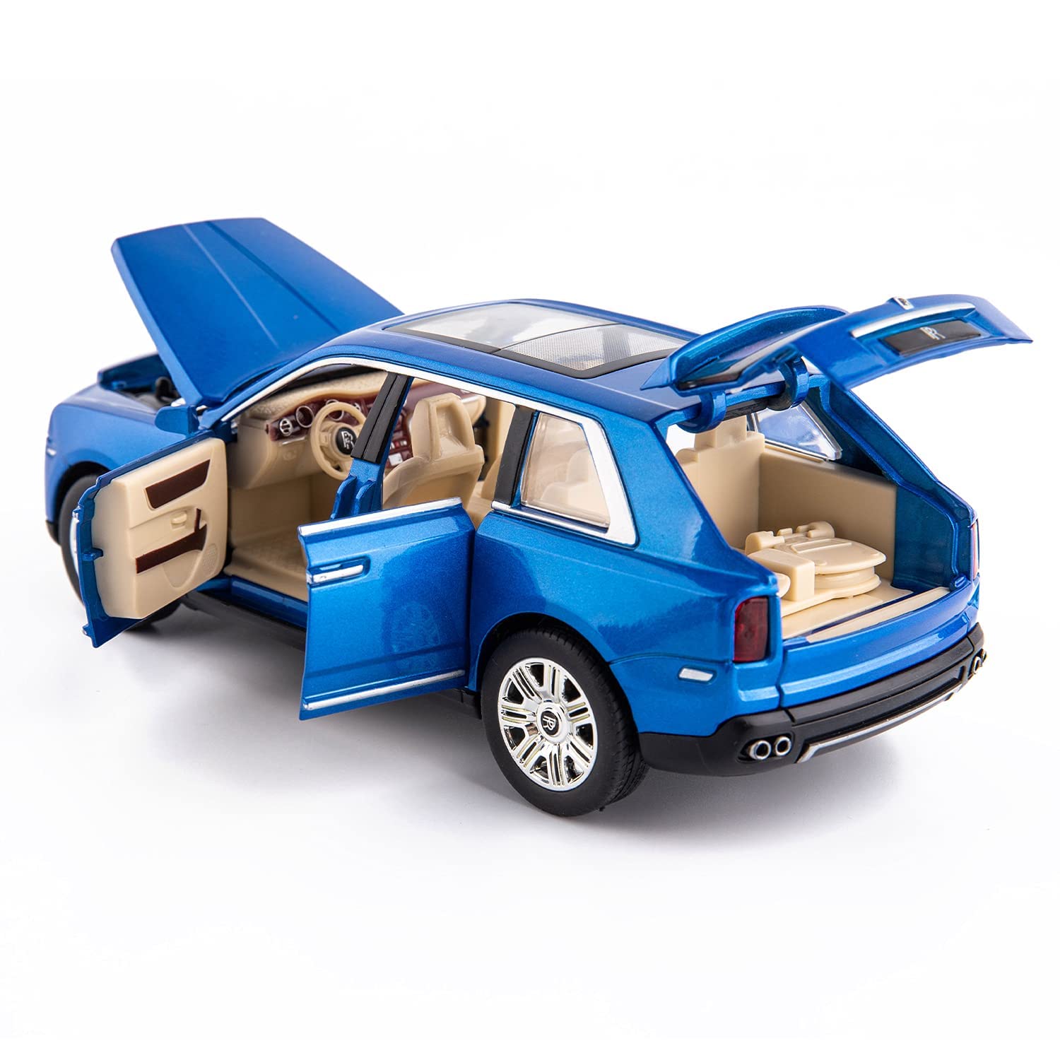 Premium Rolls-Royce Cullinan 1:24 Scale Diecast Metal Toy Car Model with Opening Doors (Blue)