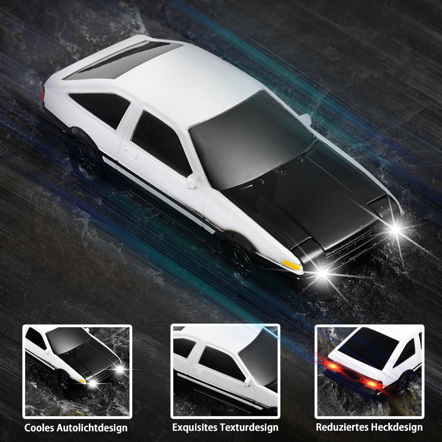 1:43 AE86 RC Drift Car – Premium Mini Drift Racer with 4WD, LED Lights & Remote Control