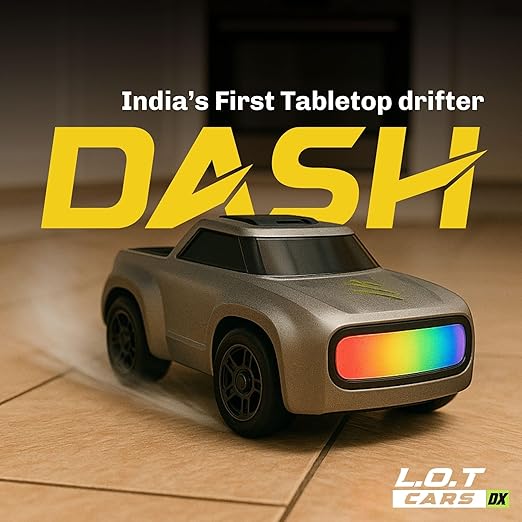 Mini RC Drift Car 1:64 Scale Rechargeable Metal Body Toy Car with Remote Control, LED Lights & Accessories