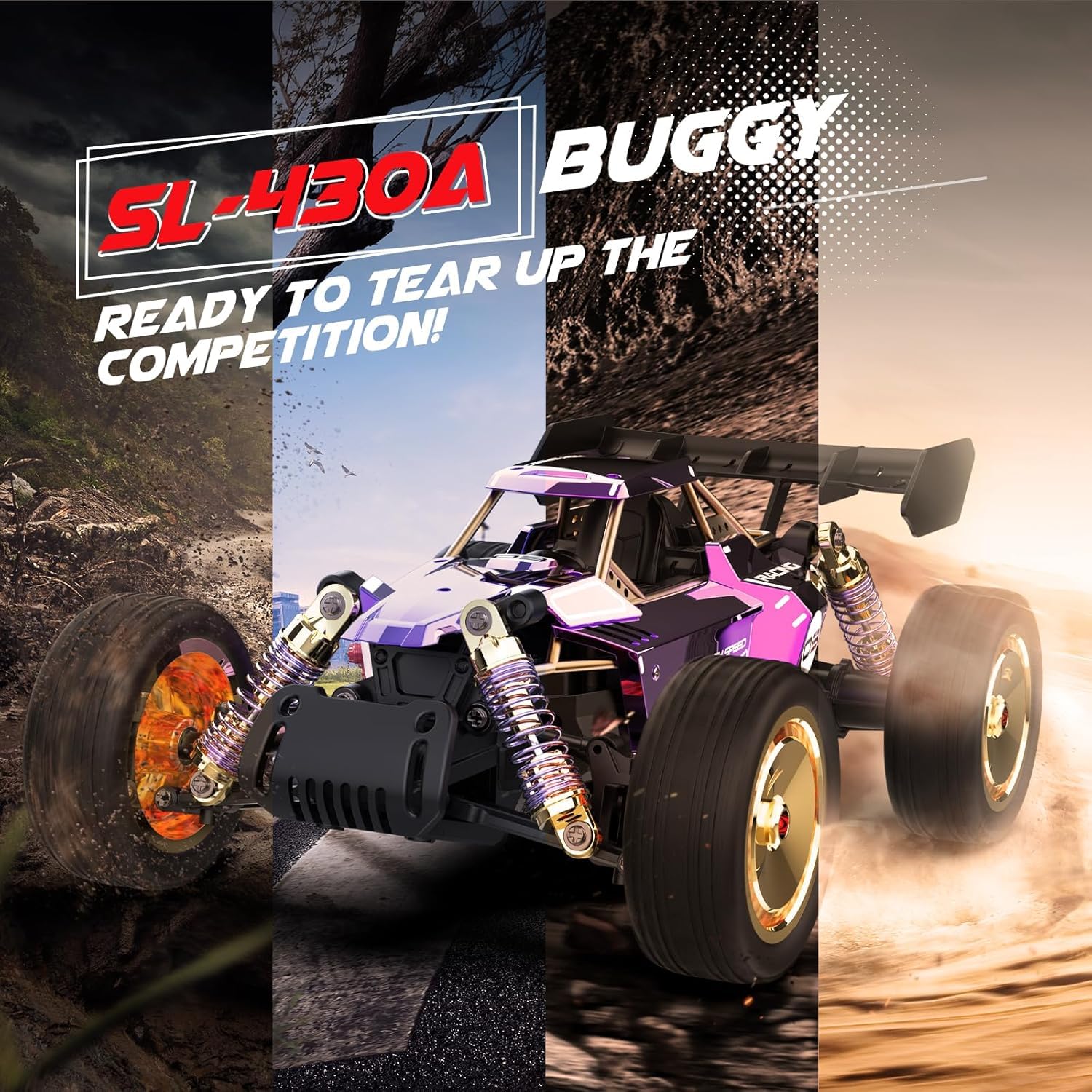SULONG Fast Dragon 1:14 Purple High-Speed Alloy RC Car – Diecast Metal Drift Buggy with 2.4G Remote Control (Purple Edition)