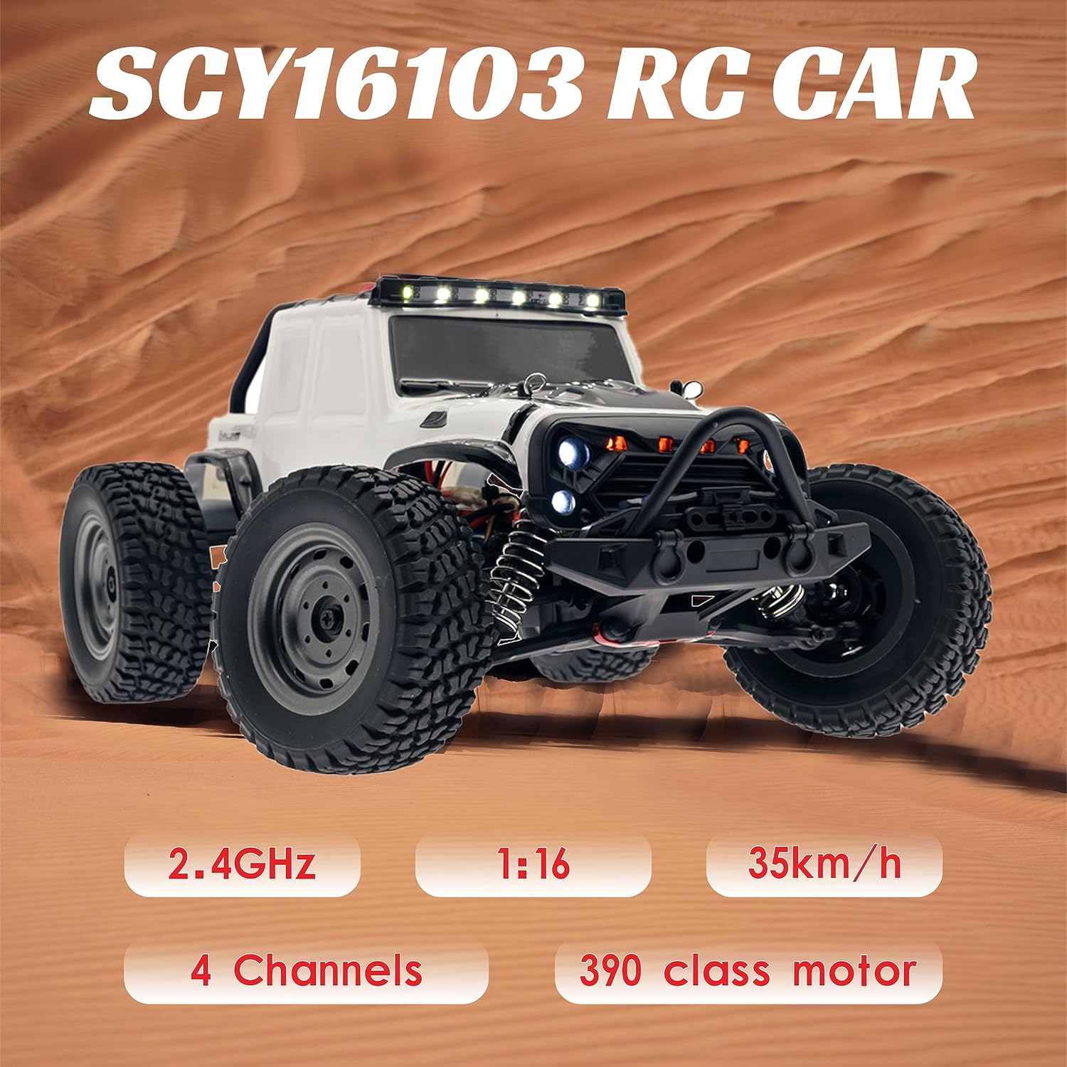 Gantry 1:16 Scale High-Speed RC Off-Road Truck – Premium Diecast Metal Remote Control Car (4WD, 38 km/h, LED Lights)