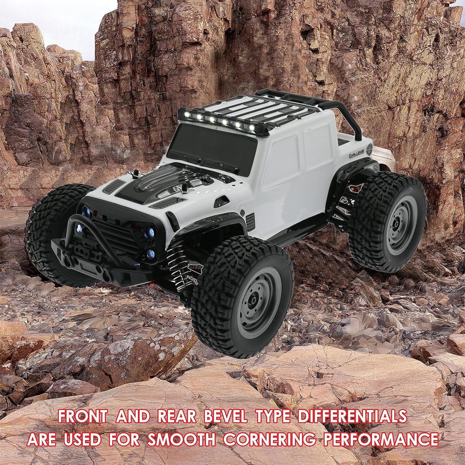 Gantry 1:16 Scale High-Speed RC Off-Road Truck – Premium Diecast Metal Remote Control Car (4WD, 38 km/h, LED Lights)