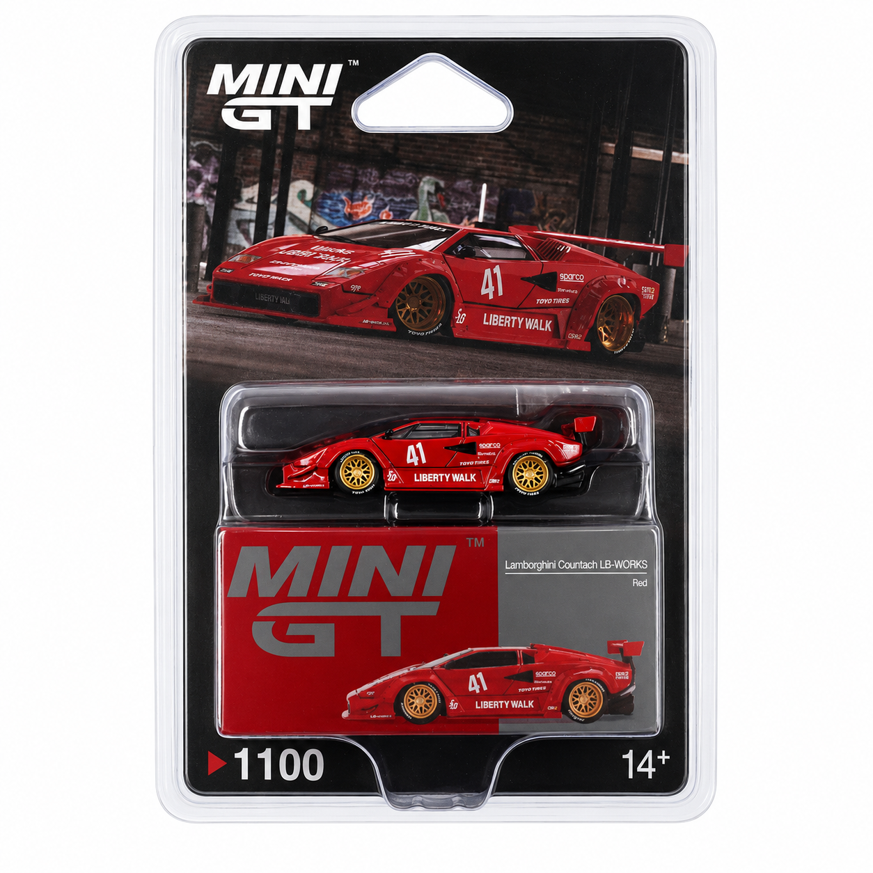MINI GT Lamborghini Countach LB-WORKS Red - Blister Version #1100
