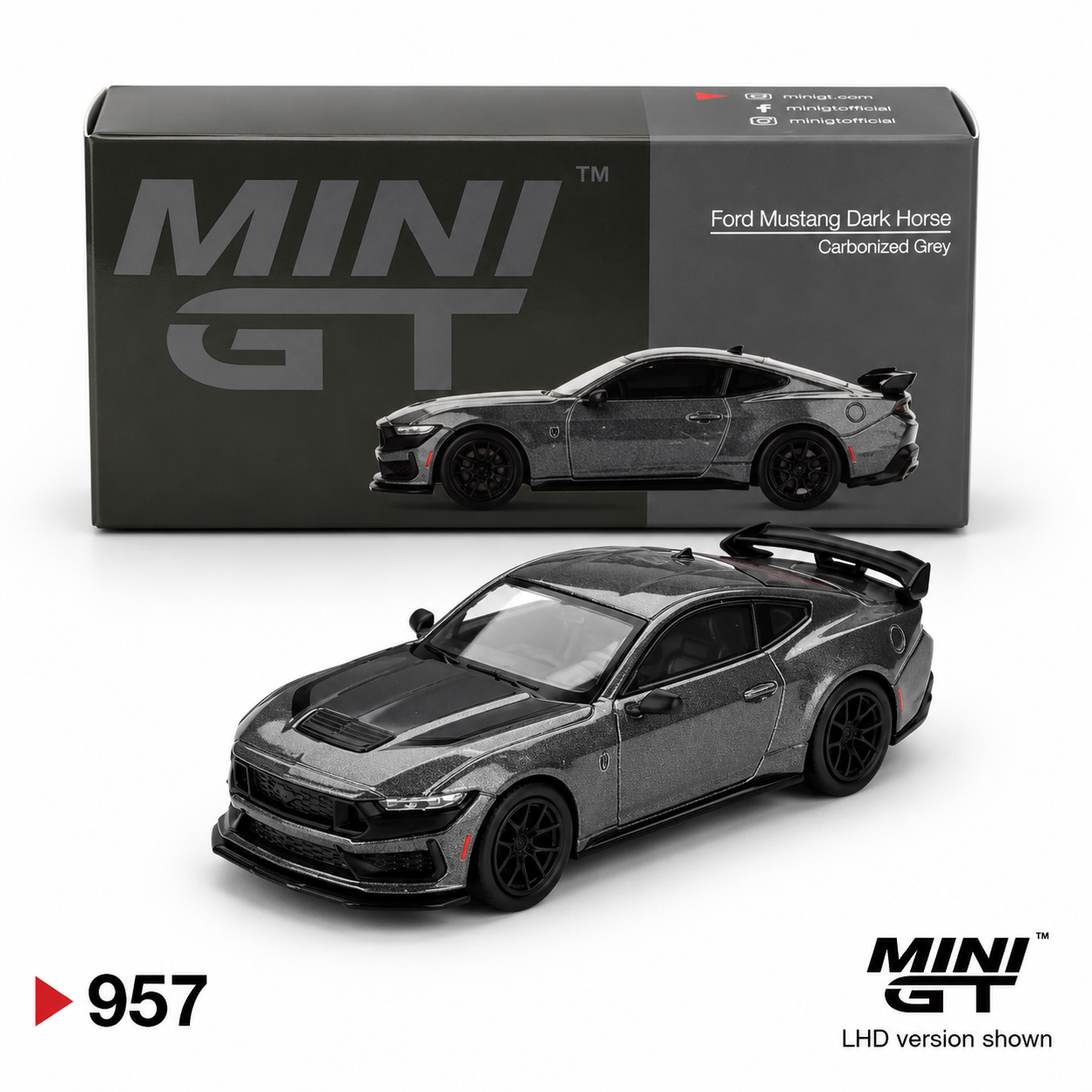 MINI GT Ford Mustang Dark Horse Carbonized Gray - Box Version #957 (IMPORTED)