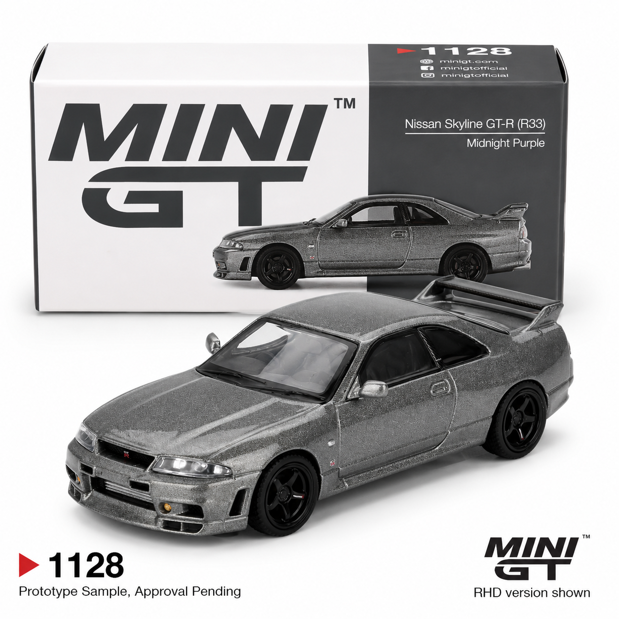 MINI GT Nissan Skyline GT-R R33 V-Spec - Box Version #1128